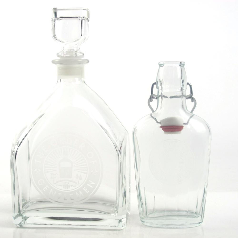 Jack Daniel's The Order of the Gentlemen Decanter and Glass Hip Flask
