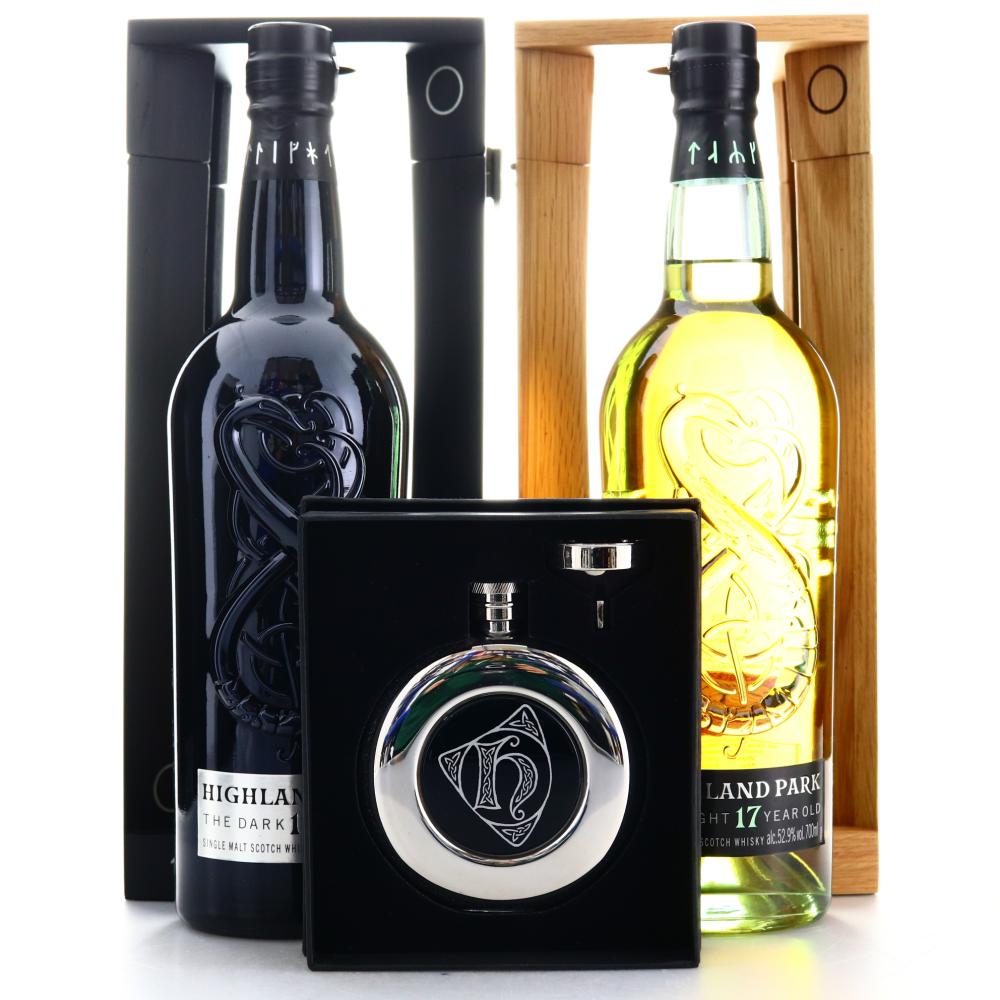 Highland Park The Dark & Light 17 Year Old 2 x 70cl / with Hip-flask
