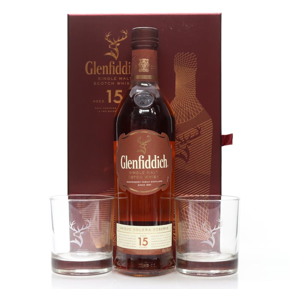 Glenfiddich 15 Year Old Solera Reserve / includes 2 x Glasses