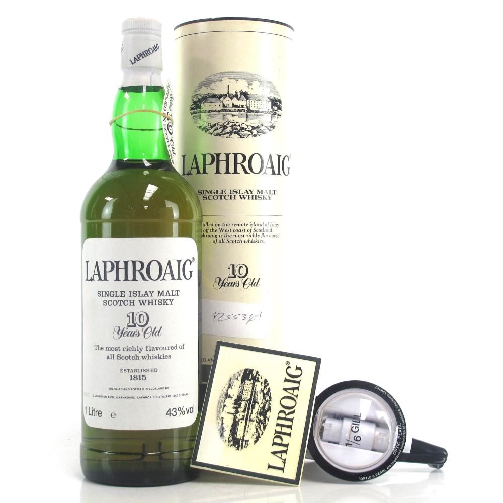 Laphroaig 10 Year Old 1 Litre 1980s / with 1/6 Gill Optic