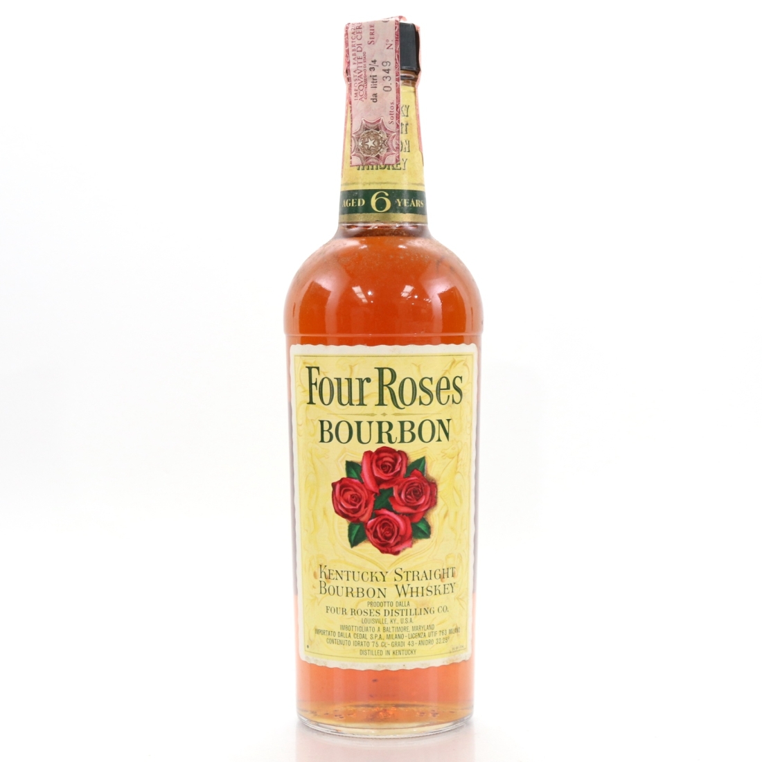Four Roses 6 Year Old Kentucky Straight Bourbon 1960s / Cedal Import