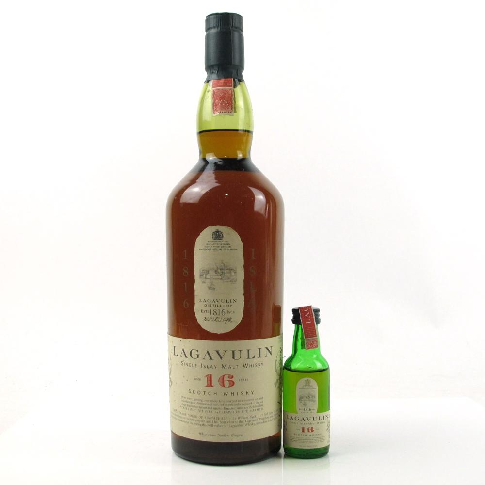 Lagavulin 16 Year Old White Horse 1 Litre and Miniature 5cl