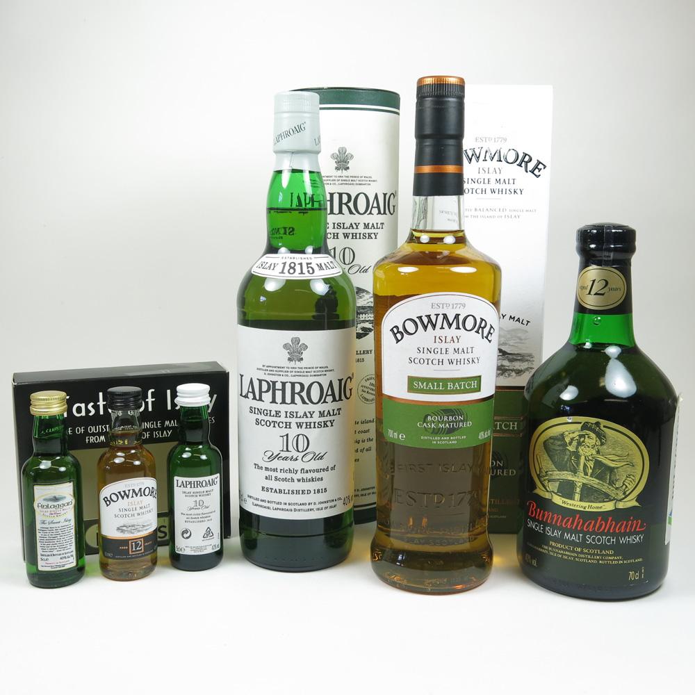Miscellaneous Islay Single malt 3x 70cl and 3x 5cl