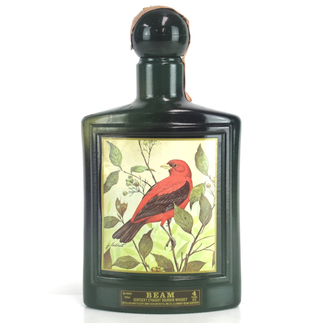 Jim Beam 4 Year Old Decanter 1980s / Scarlet Tanager