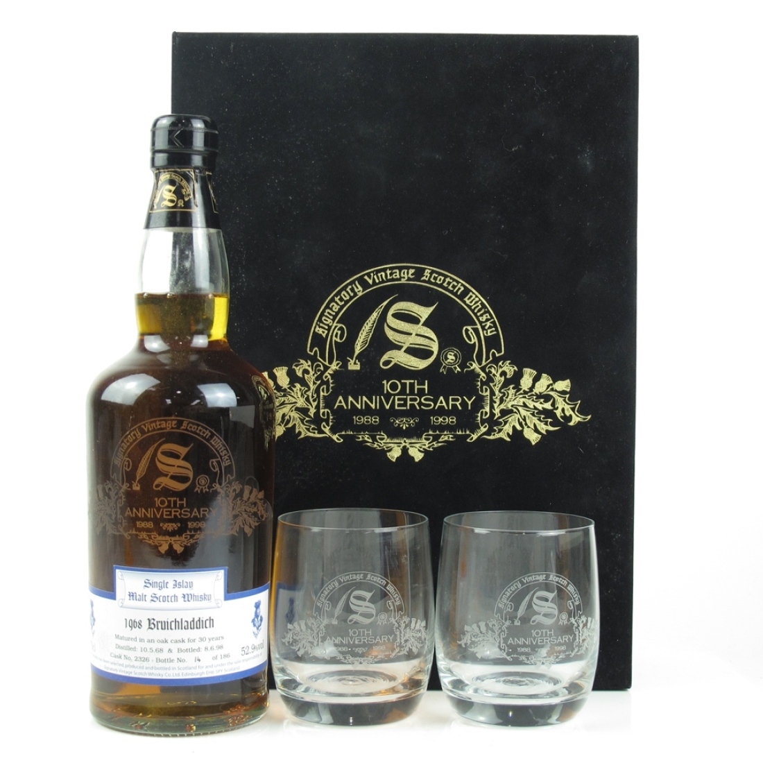 Bruichladdich 1968 Signatory Vintage 30 Year Old 10th Anniversary Gift Pack