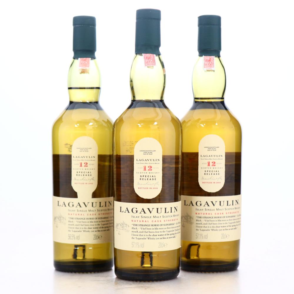 Lagavulin 12 Year Old 2005, 2006 & 2007 Release 3 x 20cl