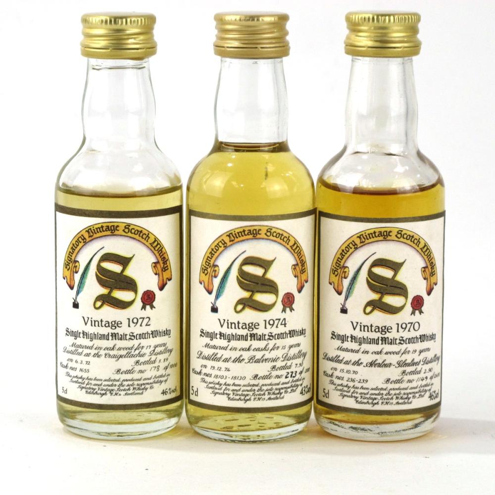 Speyside Signatory Vintage Miniatures 3 x 5cl