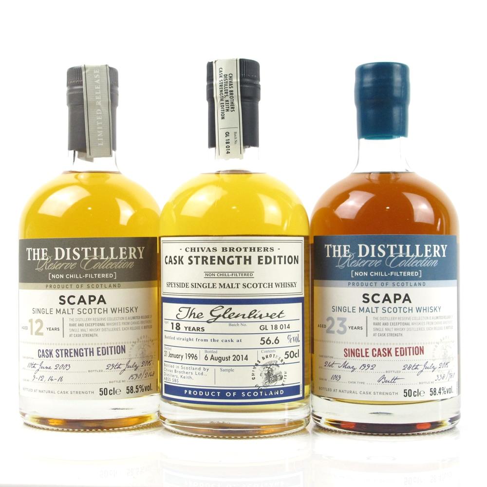 Chivas Brothers Cask Strength Collection 3 x 50cl / Including 23 Year Old Scapa