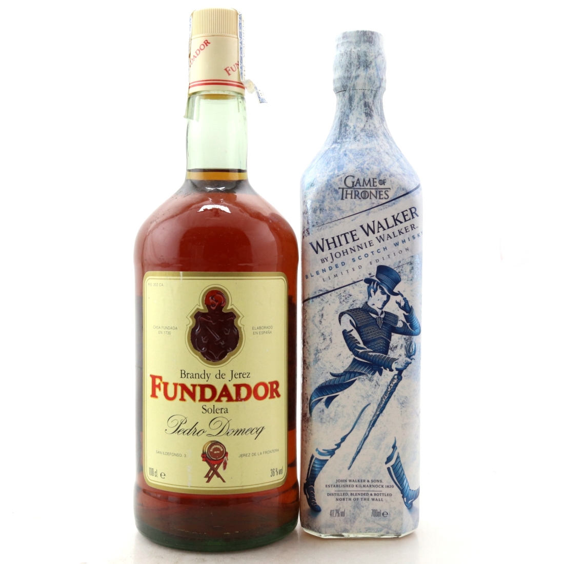 Johnnie Walker White Walker 70cl & Fundador Pedro Domecq Brandy 1 Litre
