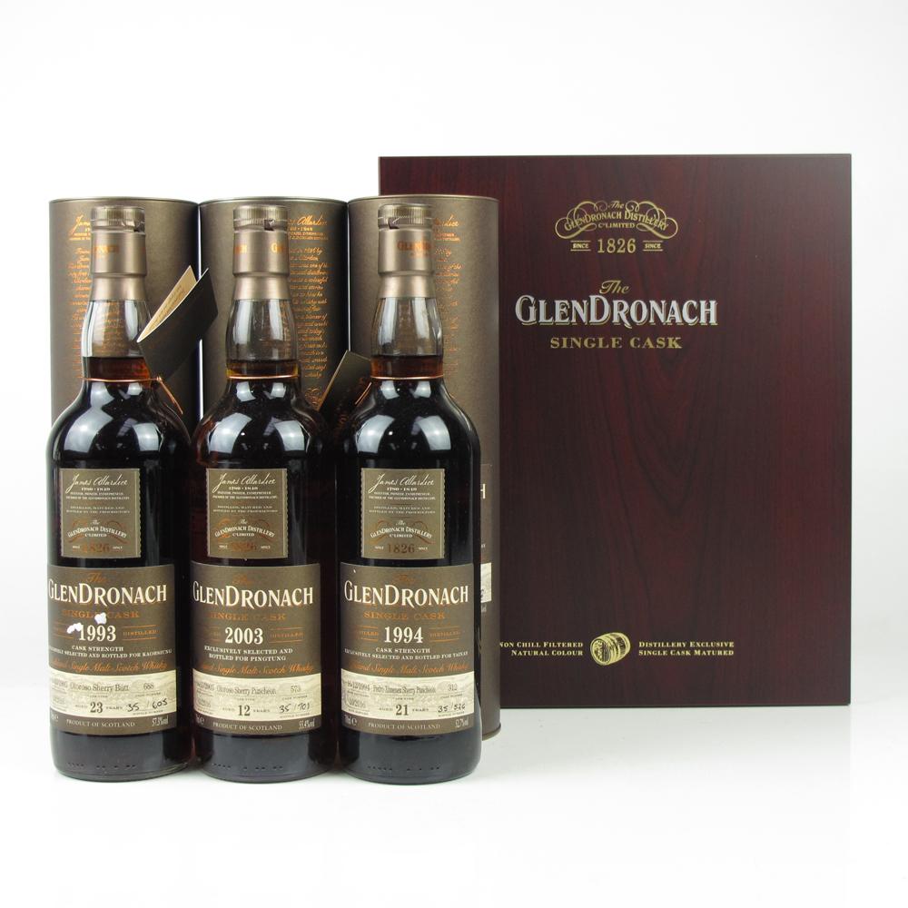 Glendronach Single Cask Presentaion Case 3 x 70cl / 1993 / 1994 and 2003