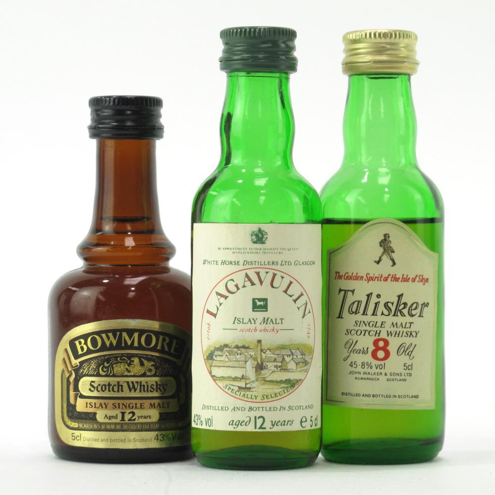 Island Miniature Selection x 3 / including Lagavulin 12 Year Old