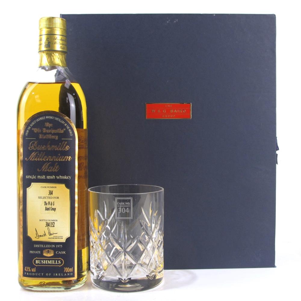 Bushmills 1975 Millennium Malt Single Cask Gift Pack / W and G Group Including Glass