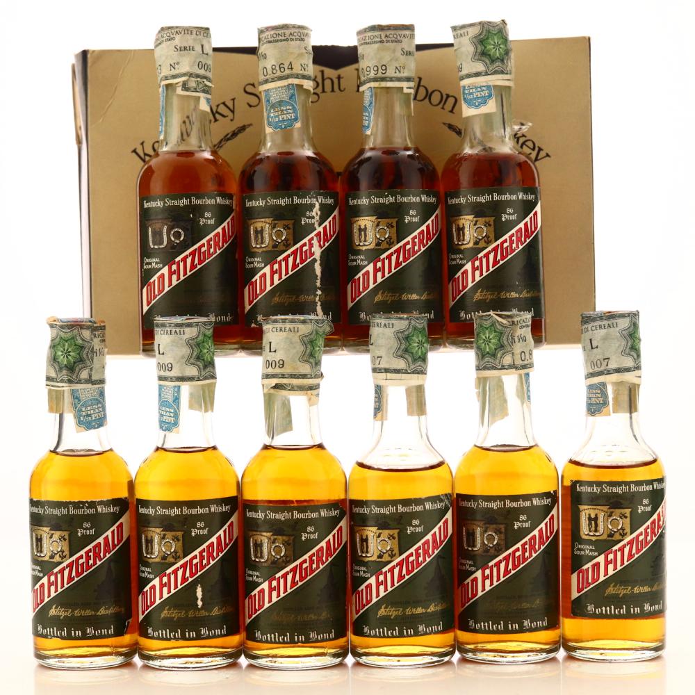 Old Fitzgerald 6 Year Old Bottled in Bond Bourbon 86 Proof Miniature x 10 1970s / Stitzel-Weller