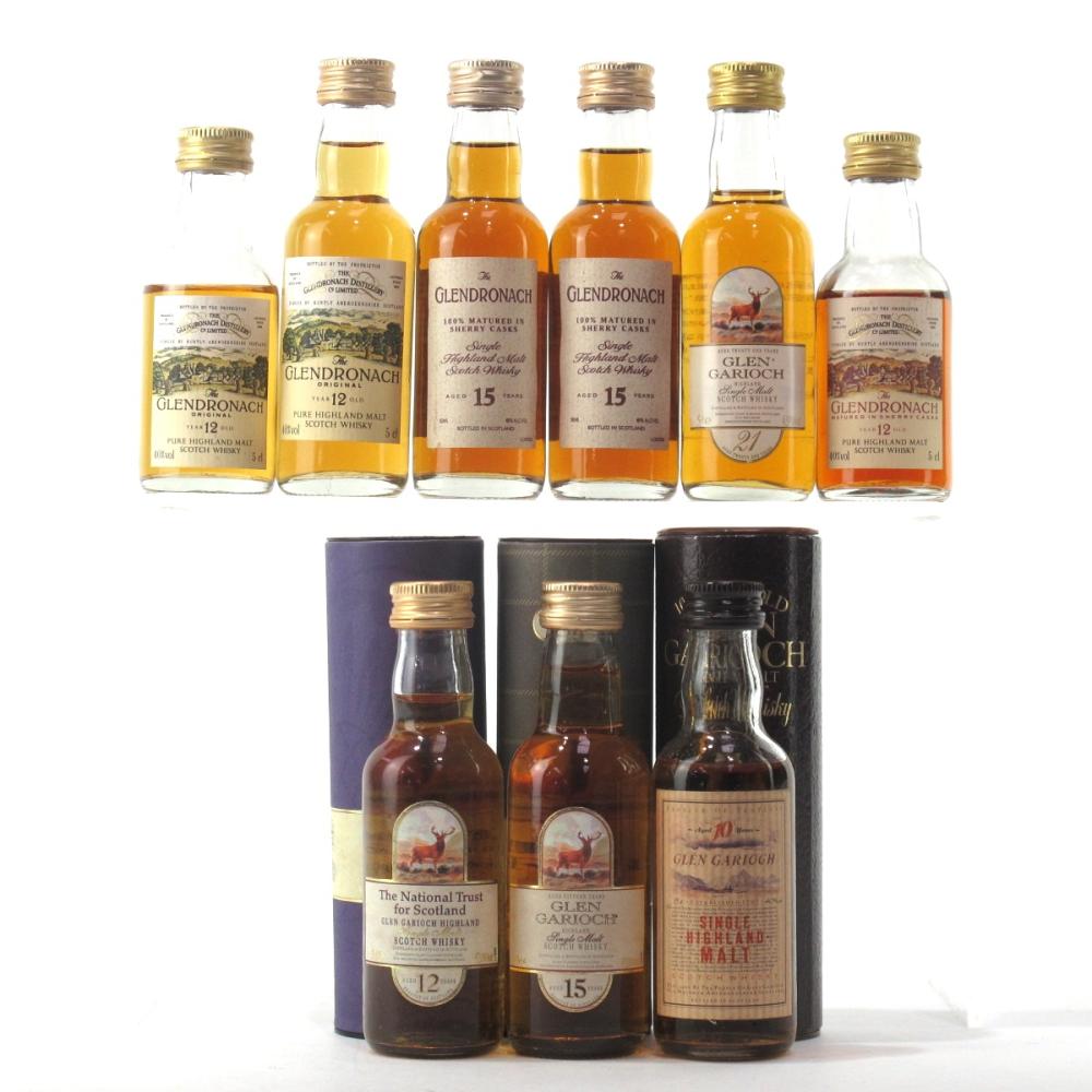 Glendronach & Glen Garioch Miniature Selection 9 x 5cl