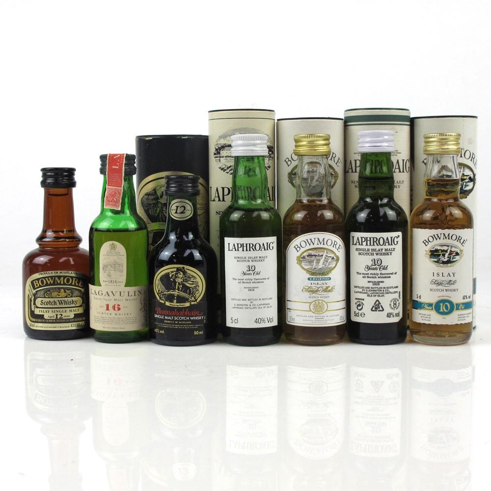Islay Miniature Selection 7 x 5cl Including Lagavulin 16 Year Old White Horse