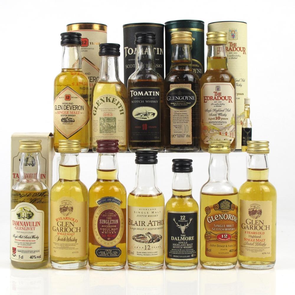 Highland & Speyside Single Malt Whisky Selection 12 x Miniatures