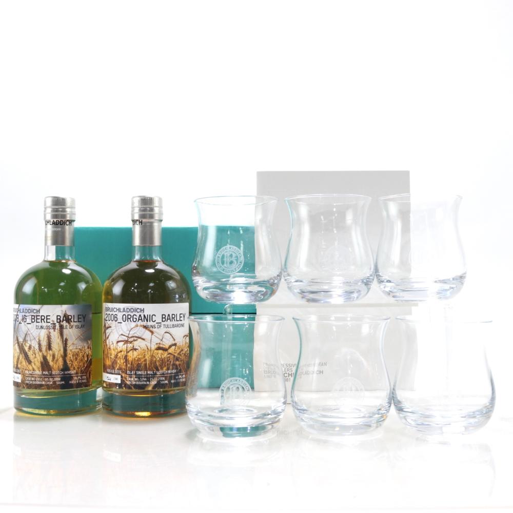 Bruichladdich Feis Ile 2017 Islay Grown Valinch 2 x 50cl / with Laddie Dram Glasses x 6