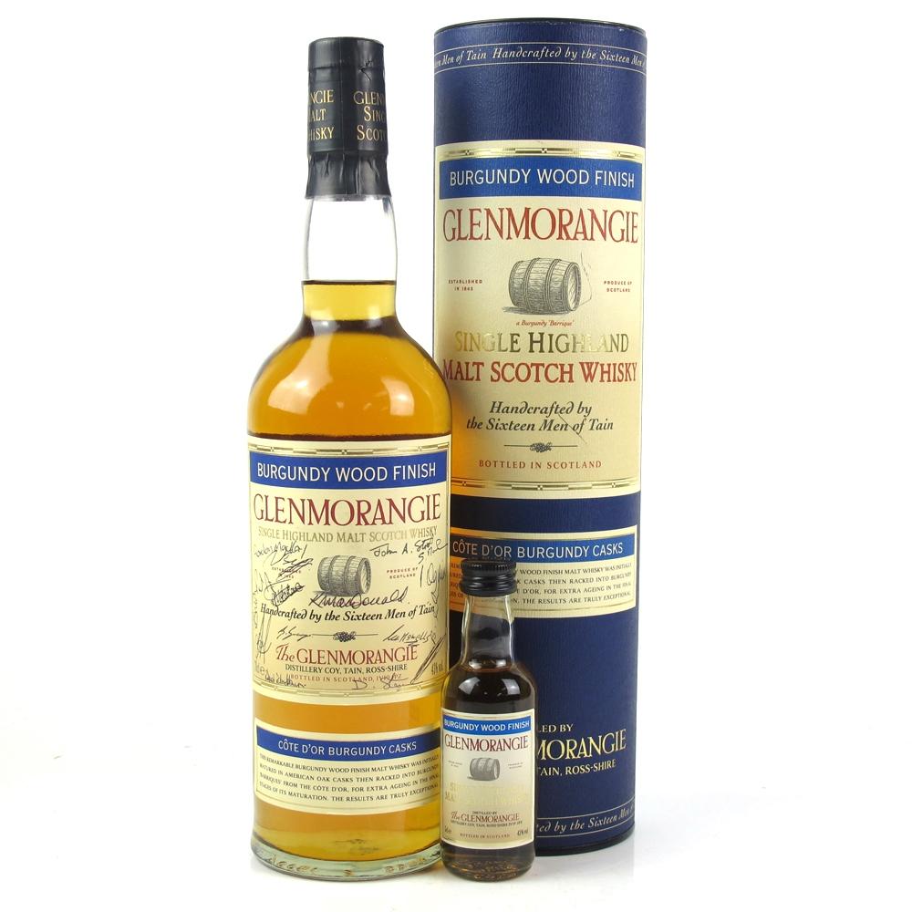 Glenmorangie Burgandy Wood Finish / Signed / Including Miniature