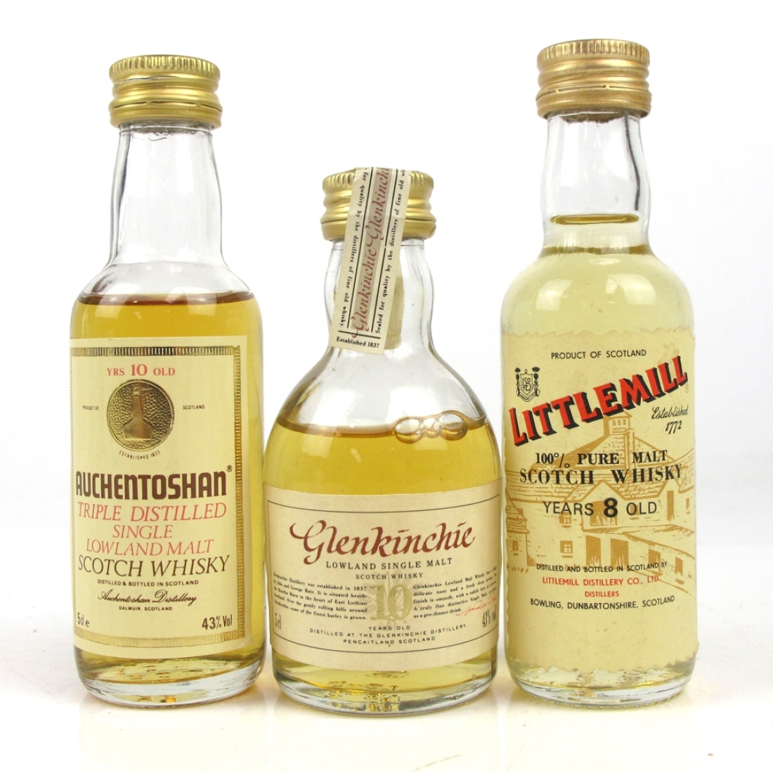 Lowland Single Malt Whisky Selection 3 x 5cl / Including Littlemill