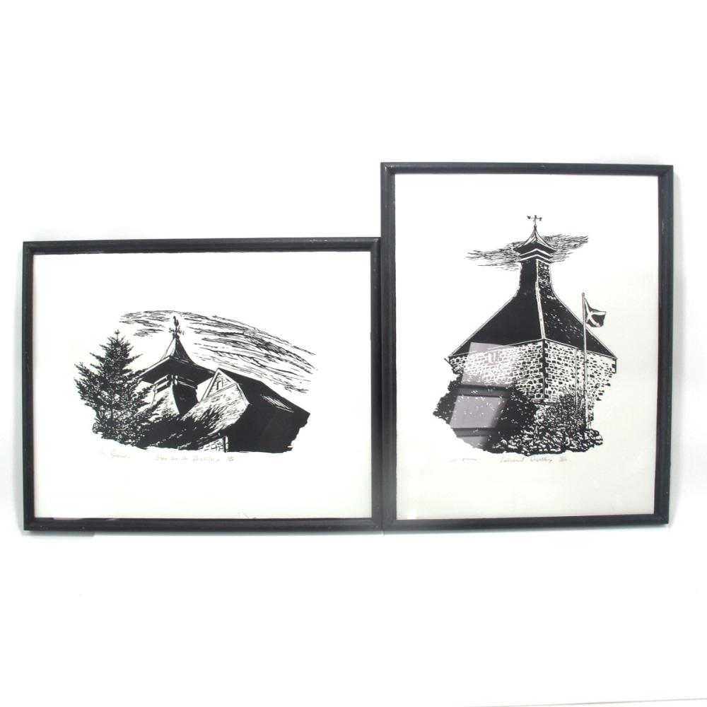 Framed Linkwood & Glen Keith Distillery Print x 2