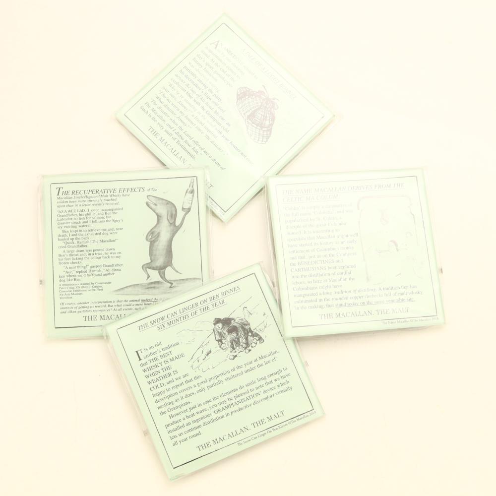 Macallan Archival Series Glass Coasters x 4