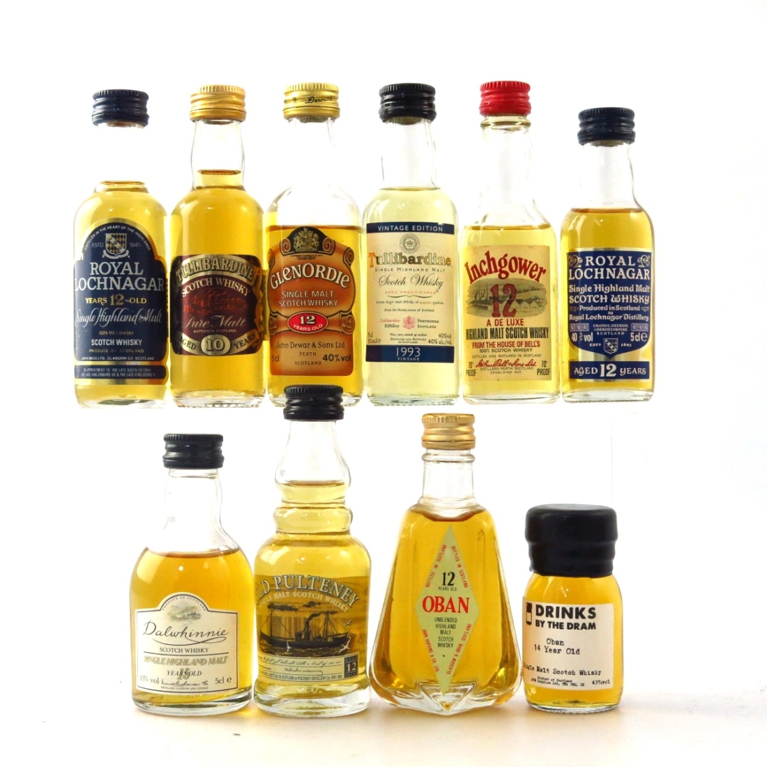 Highland Single Malt Miniatures 9 x 5cl & 1 x 3cl