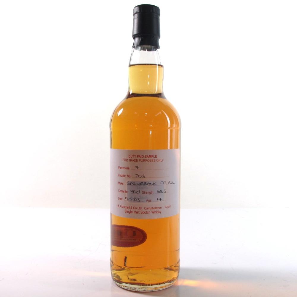 Springbank 2003 Duty Paid Sample 14 Year Old