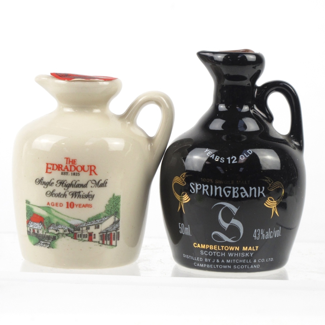 Springbank and Edradour Miniature Decanters 2 x 5cl