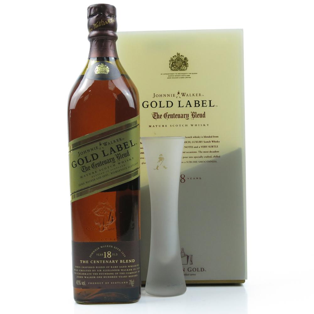 Johnnie Walker Gold Label Centenary Blend 18 Year Old Gift Pack / Including Branded Glass