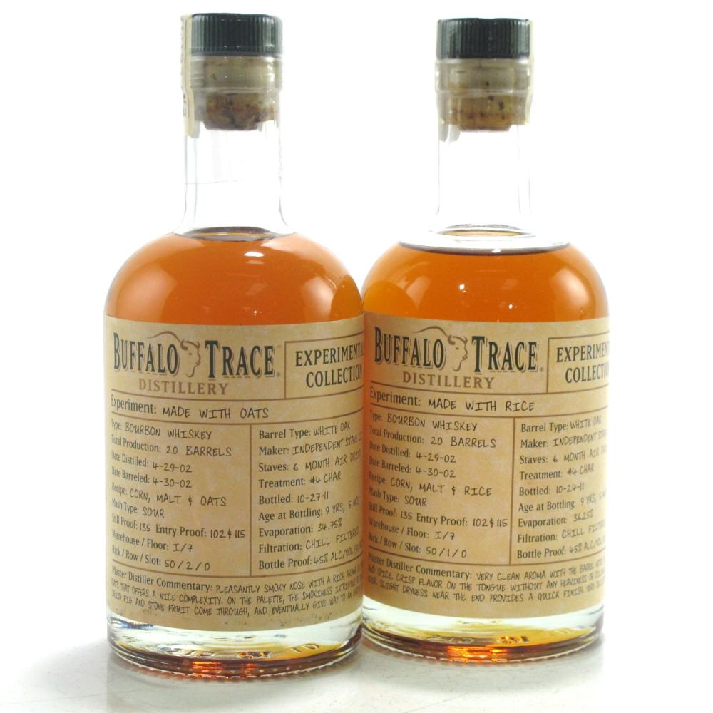 Buffalo Trace 2002 Experimental Collection 9 Year Old 2 x  37.5cl / Made with Rice, Made with Oats