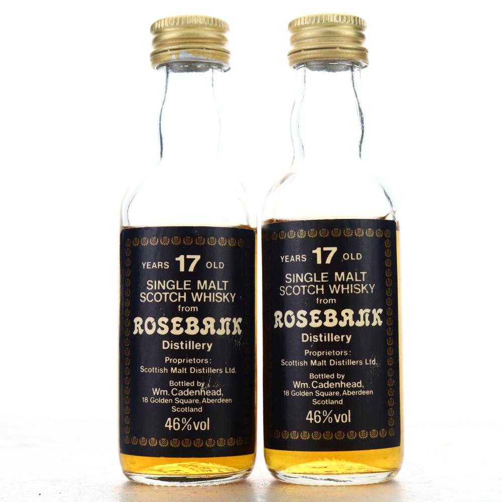 Rosebank 17 Year Old Cadenhead's Miniature x 2 1980s