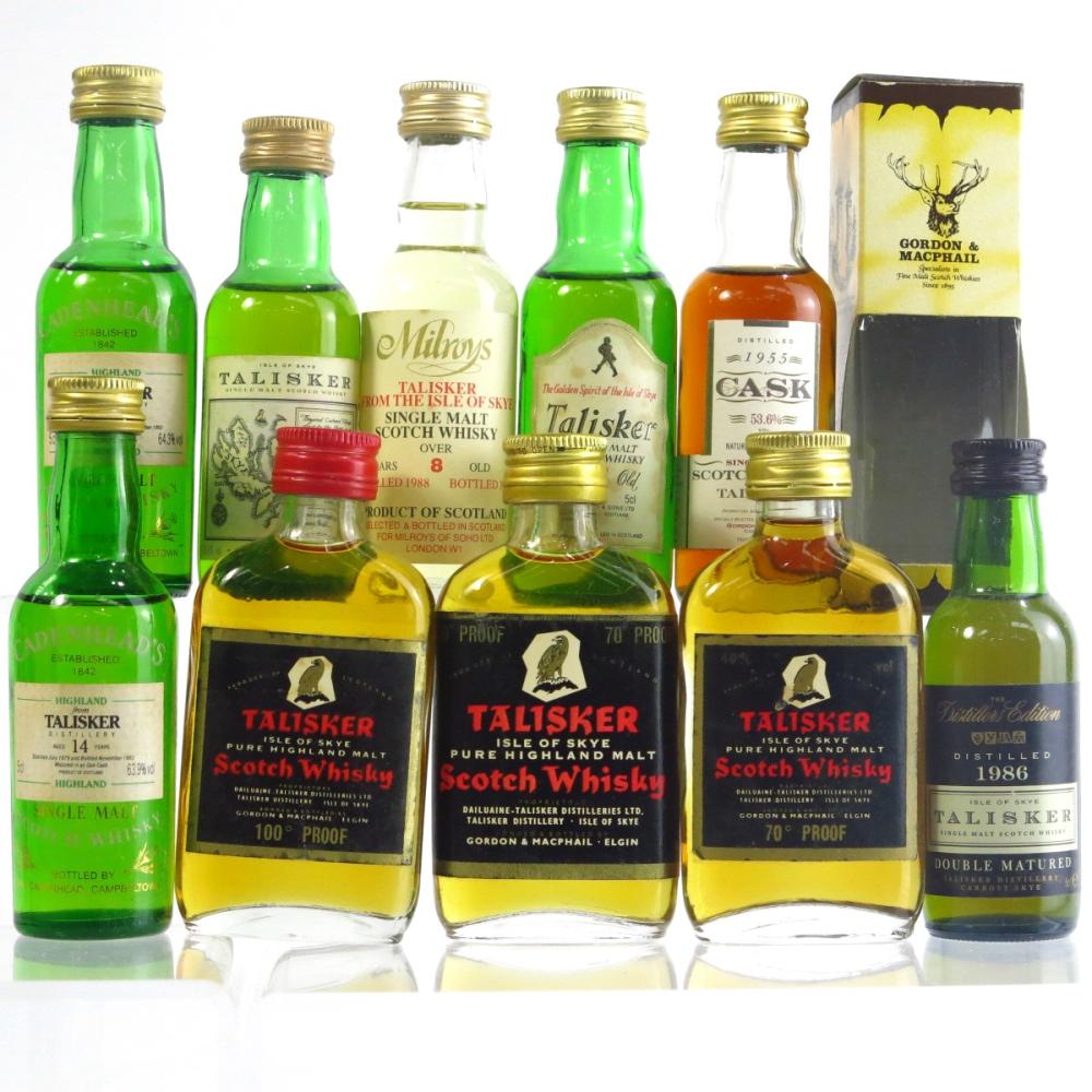 Talisker Miniature Selection 10 x 5cl / including 1955 Gordon and MacPhail