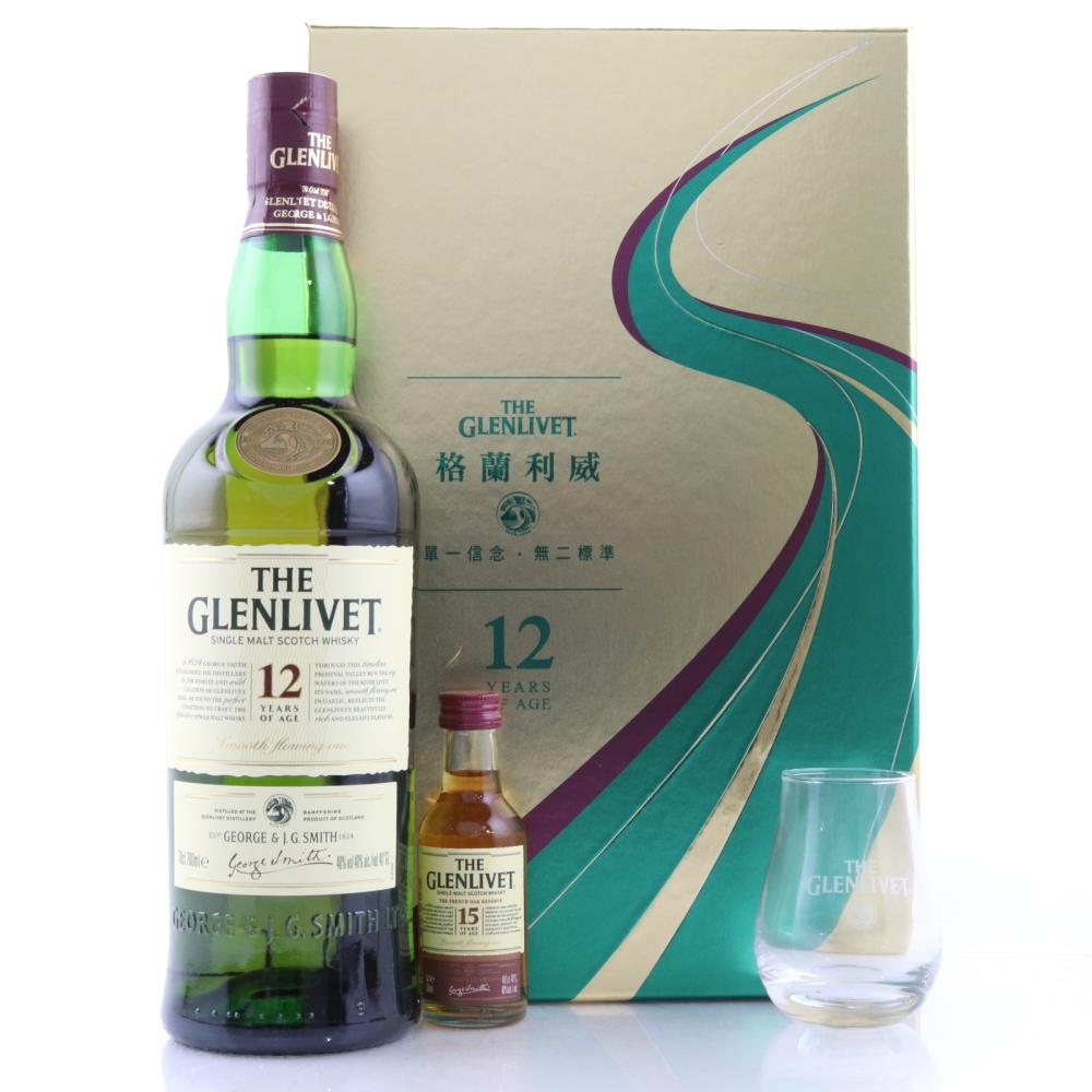 Glenlivet 12 Year Old Gift Pack / with Miniature 5cl