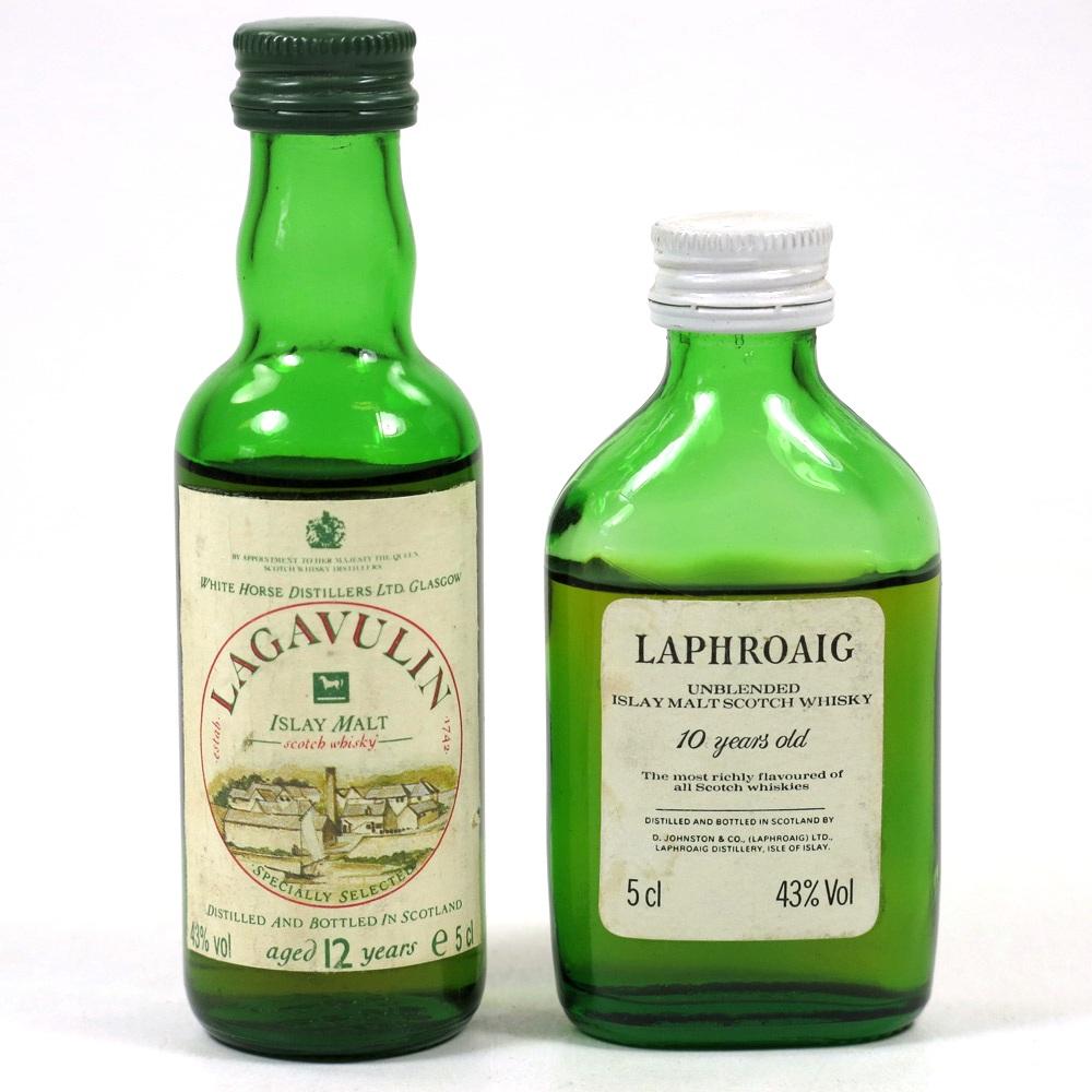 Laphroaig 10 Year Old Unblended and Lagavulin 12 Year Old 2 x 5cl