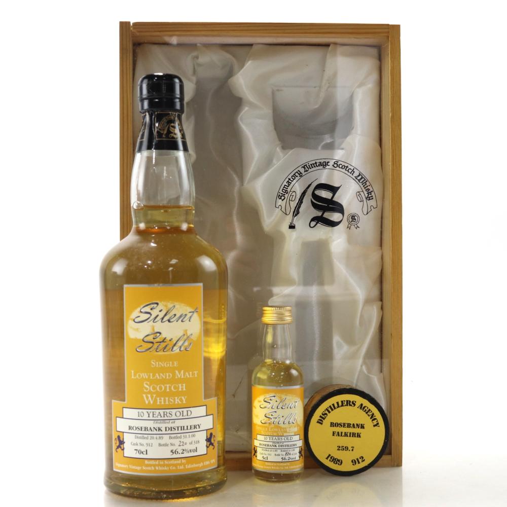 Rosebank 1989 Signatory Vintage 10 Year Old with Miniature 5cl / Silent Stills
