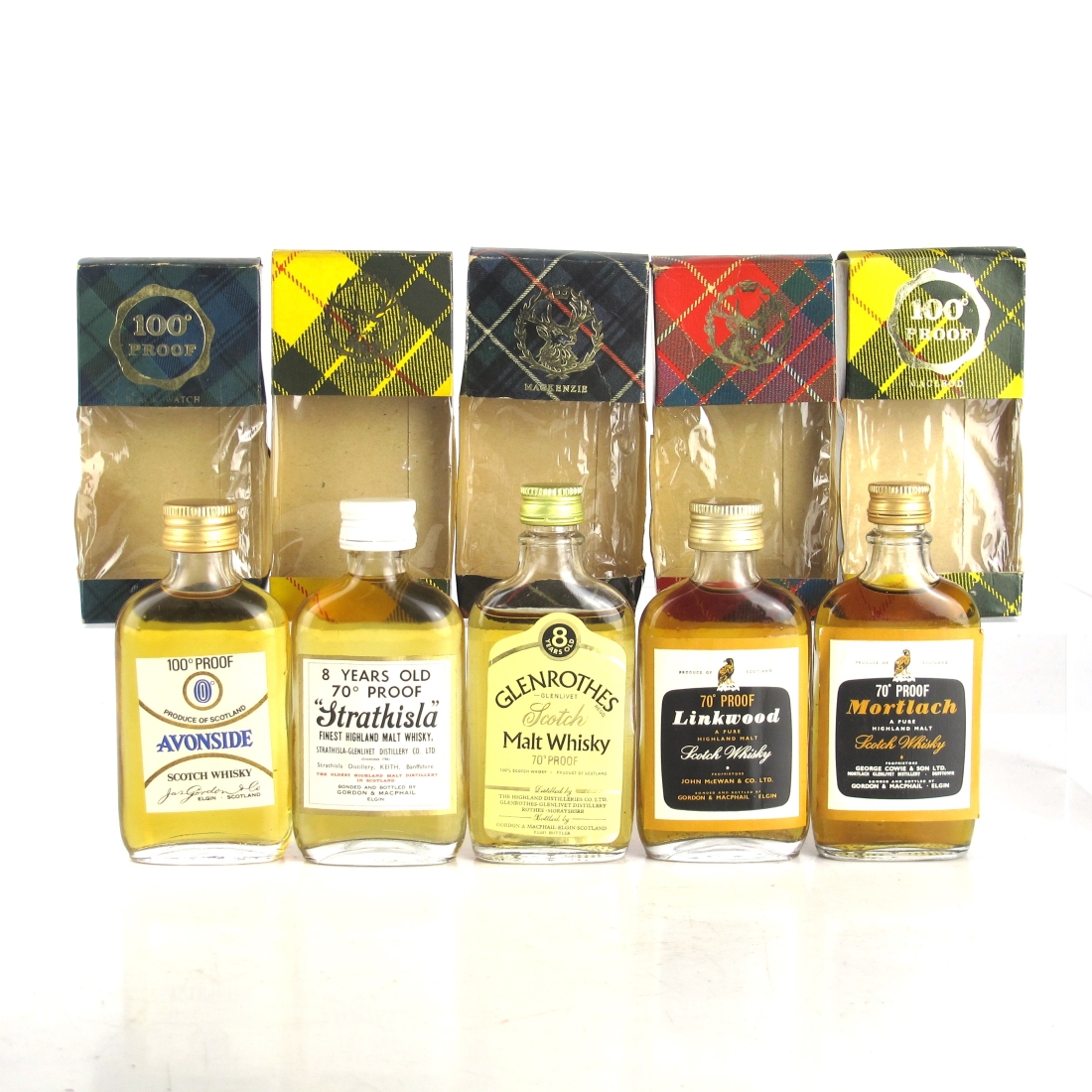 Speyside Gordon and MacPhail Miniatures x 5 1970s