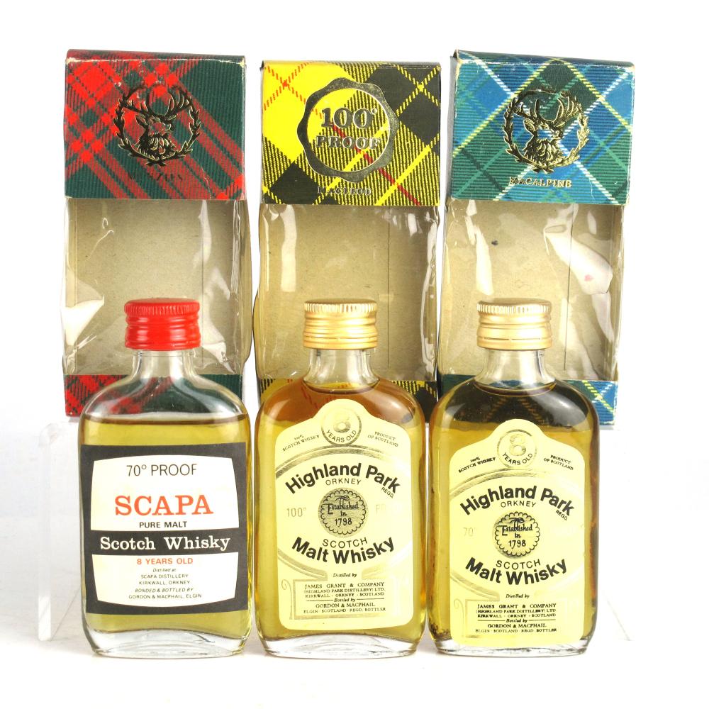 Island Gordon and MacPhail Miniatures x 3 1970s