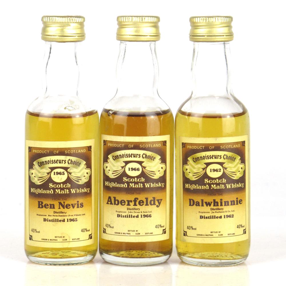 Highland Gordon and MacPhail Miniatures 3 x 5cl 1980s