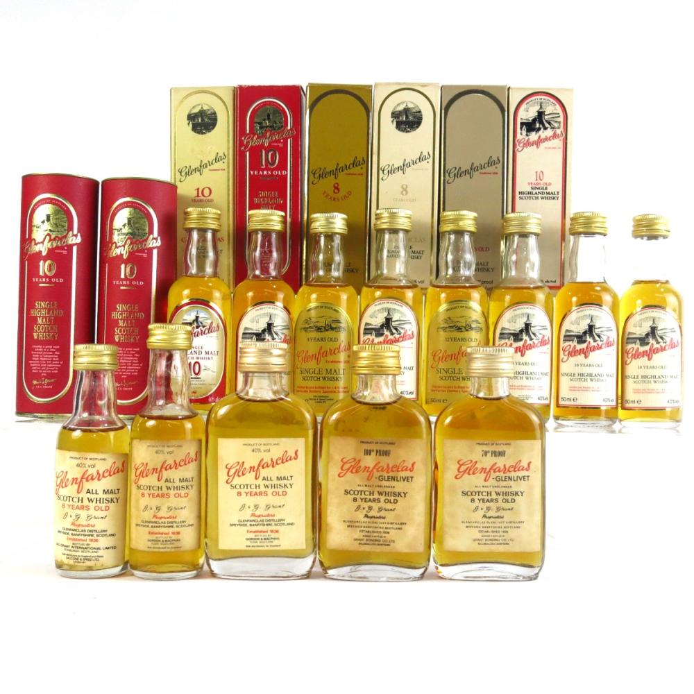 Glenfarclas Miniature Selection x 13 / including 100 Proof 1970s