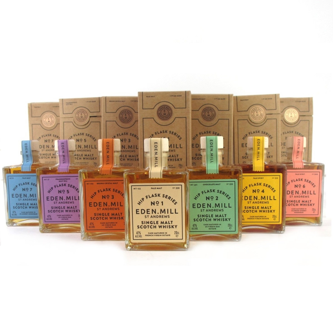 Eden Mill Single Malt Hip Flask Series 7 x 20cl​