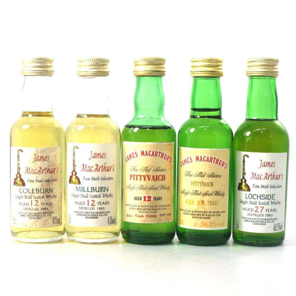 James MacArthur's Closed Distillery Miniatures 5 x 5cl / Including Lochside 1963 27 Year Old 