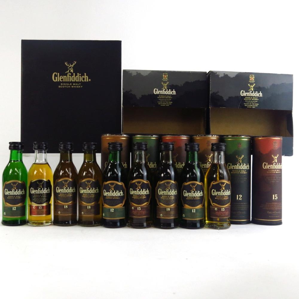 Glenfiddich 12, 15 & 18 Year Old Miniatures 9 x 5cl