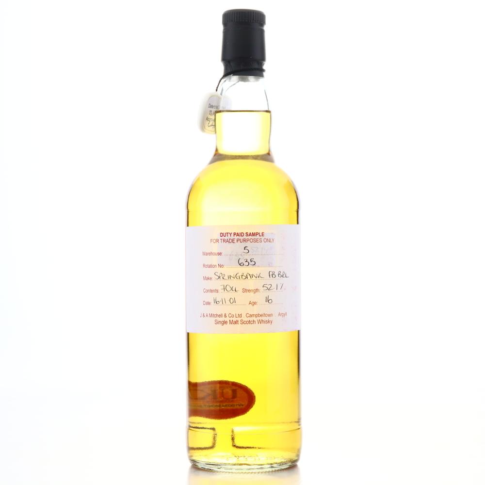 Springbank 2001 Duty Paid Sample 16 Year Old / Fresh Bourbon Barrel