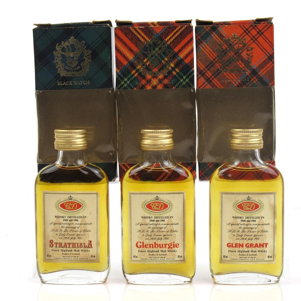 Gordon and MacPhail Royal Marriage Commemorative Miniatures 3 x 5cl