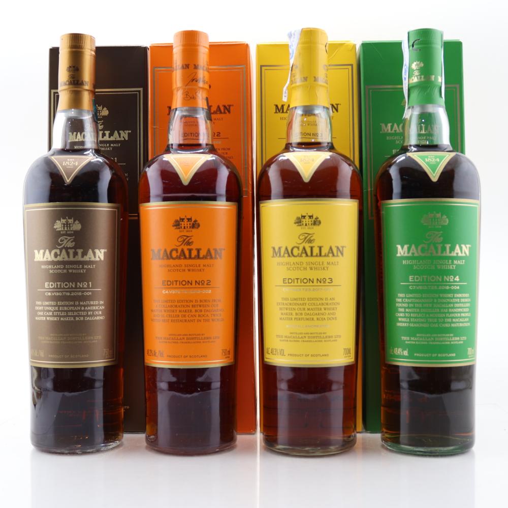 Macallan Edition No.1-4 Collection 2 x 75cl & 2 x 70cl