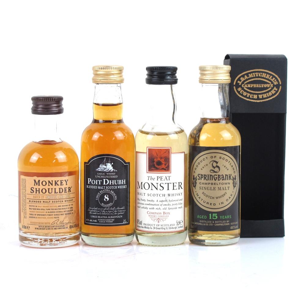 Miscellaneous Miniatures 4 x 5cl / Including Springbank 15 Year Old