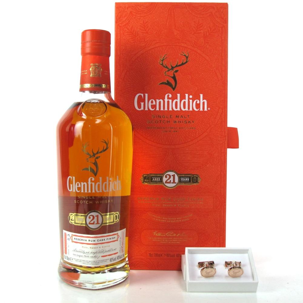 Glenfiddich 21 Year Old Reserva Rum Finish / Including Cufflinks 