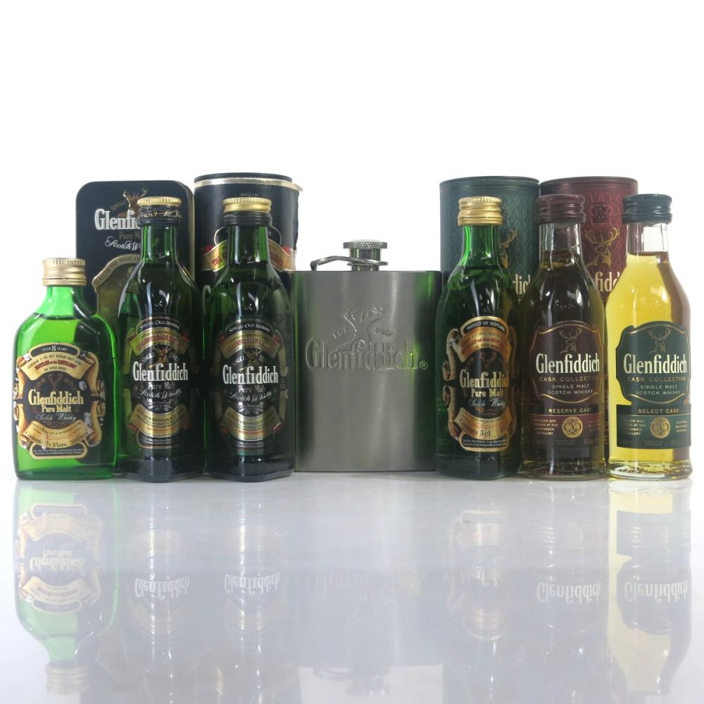 Glenfiddich Miniature Selection / including Mini Hip Flask