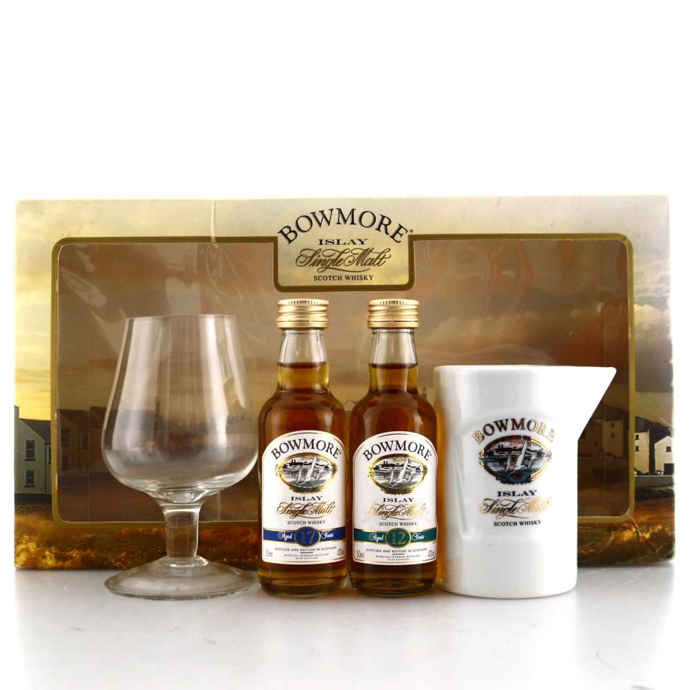 Bowmore 12 & 17 Year old Miniatures / with Glass and Jug