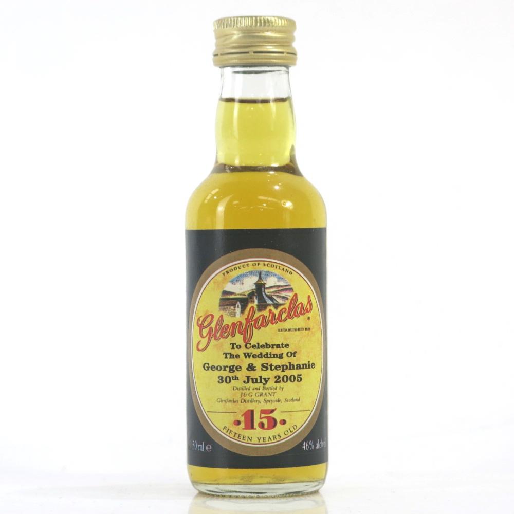Glenfarclas 15 Year Old Miniature 5cl / Wedding of George and Stephanie Grant 2005
